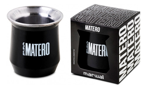 Mate Matero Acero Inoxidable Xl Color Negro Liso