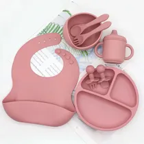 Comprar Set De Alimentación Para Bebés Vajilla De Silicona 8 Piezas