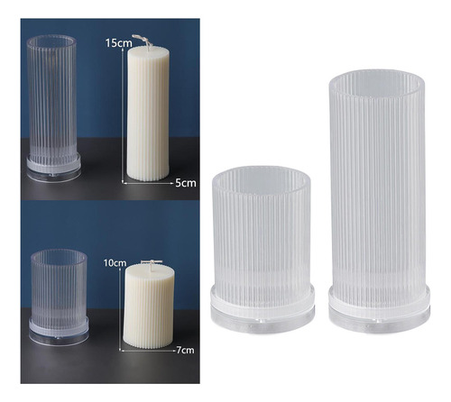2 Uds., Modelo Transparente, Acrílico, Cilindro Grande,