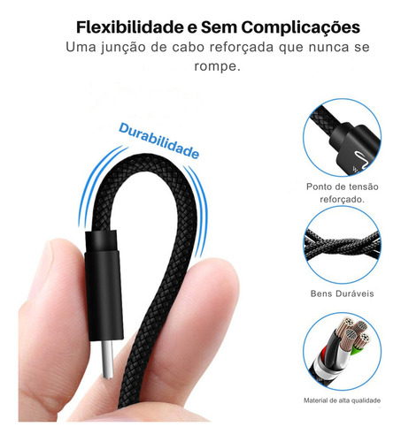 Cabo usb 3.0 2m Danet preto com entrada USB Tipo C saída USB
