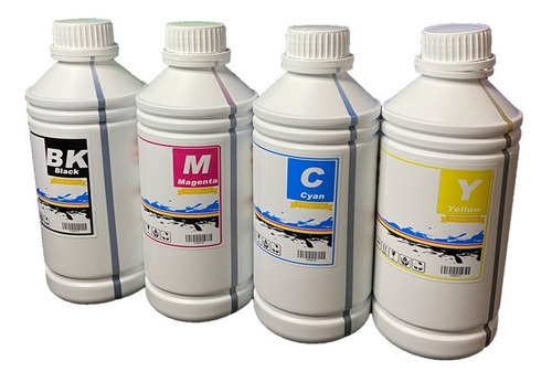 Pack 4 Litros Tinta Premiun Dye-uv Para Impresora Epson Cmyk