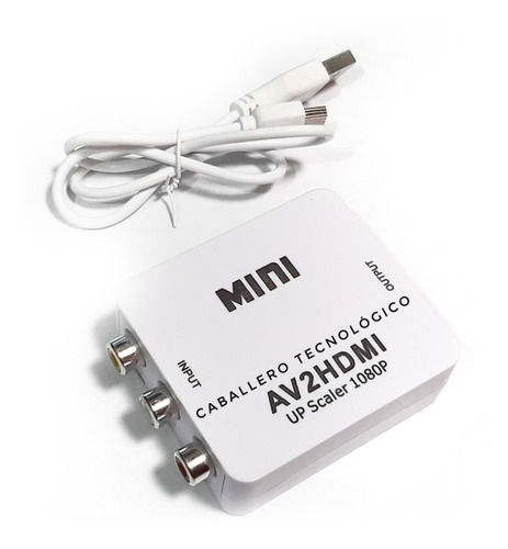 Imagen 2 de 5 de Convertidor Adaptador Señal Av Rca A Hdmi Audio Y Video