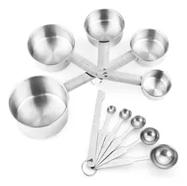 Comprar Juego De 11 Tazas Medidoras De Acero Inoxidable, 5 Tazas Ani
