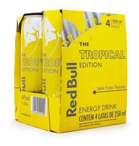 Energético Red Bull Tropical Edition - 4 Unidades De 250ml