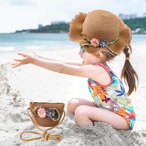 Sombrero For El Sol For Niños, Gorra De Playa, Bolso