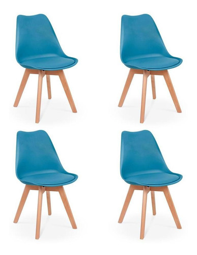 Conjunto 04 Cadeiras Eames Wood Leda Design