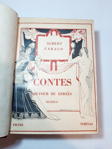 Antiguo Libro Cuentos A Caraco 1943 Quillet Francés 7pl 2643