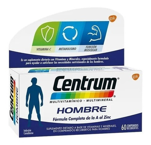 Centrum Hombre Multivitaminico Multimineral X 60 Comprimidos