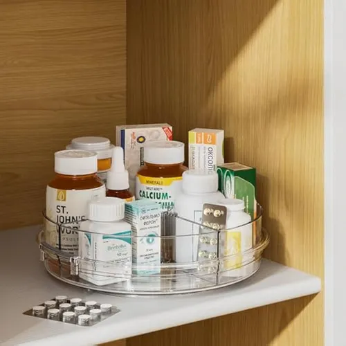 Lamu Lazy Susan - Organizador Con 4 Contenedores Extraíbles