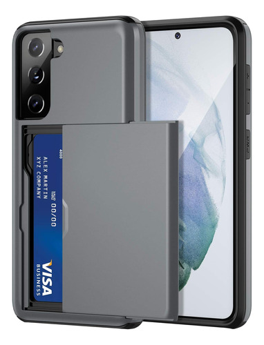 Funda Jiunai S21 Galaxy Shell Wallet/gris