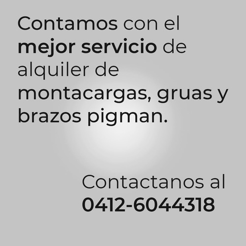 Imagen 3 de 3 de Alquiler De Montacargas, Grúas Pigman Y Grúas Telescópicas