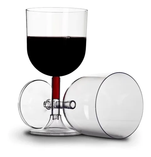 comprar Copa Vino Cristal Descartable 260ml  Strawplast X 4 Unidades