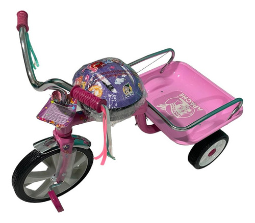 Triciclo Apache R12 302a Rosa Con Caja Barandal + Casco