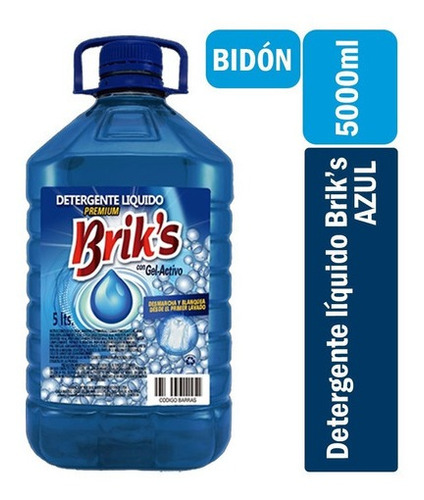 Detergente Liquido Azul Brik´s 5 Litros