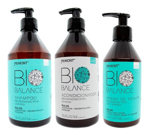 Primont Bio Shampoo Enjuague Crema Peinar Pelo Rulos 6c