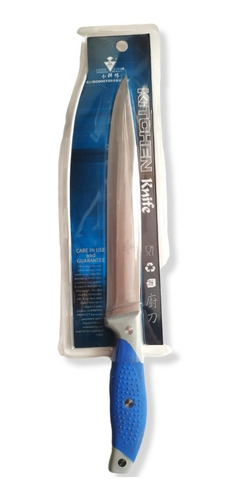 Cuchillo De Cocina Little Cook Mango Azul Largo Total 33 Cm