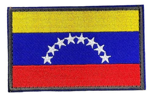 Parches De Bandera De Venezuela Tactica Velcro Bordada 