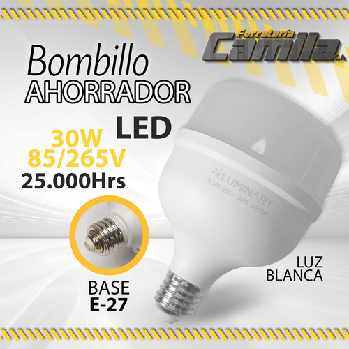 Bombillo Ahorra E27 Led Luminart 30w 110-220v 6500k/ 08388