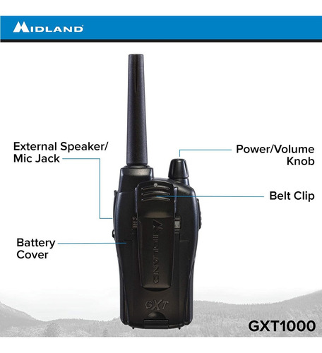 Radios 2 Vias Midland Gxt1000vp4 58 Kms Negro