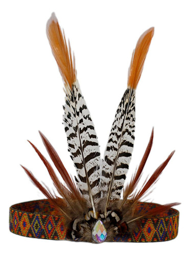 Nuevo Diadema De Plumas Tocado Indio Fascinator Indio