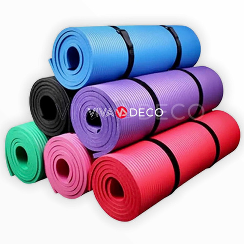 Yoga Mat Pilates Nbr Fitness 10mm X 62cm X 185cm Más Strap