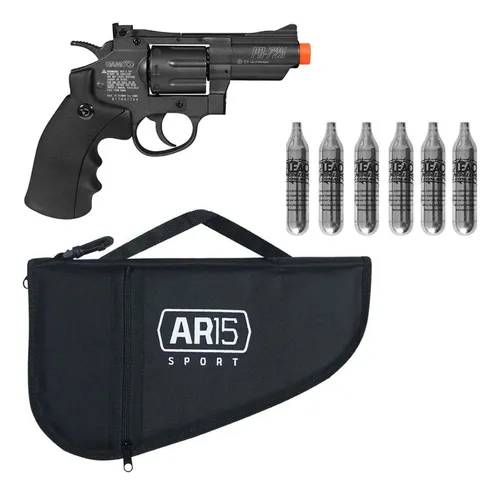 comprar Pistolada Airsoft Revólver Co2 Gamo Pr-725 4.5 + Combo Pro 4