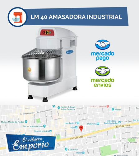 Imagen 2 de 5 de Amasadora Rapida Industrial Silcook 40lt Maquina Monof. 16kg