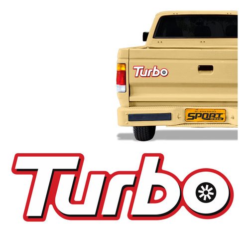 Adesivo Turbo D20 Branco Traseiro Mod. Original - Genérico