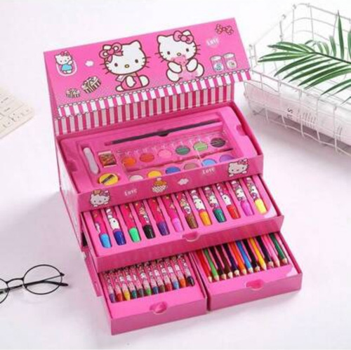 Maletín De Plumones, Colores Y Pinturas De Hello Kitty