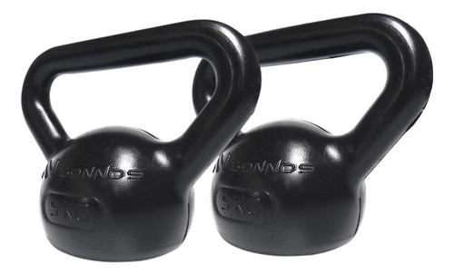 Pesa Rusa Kettlebell Pvc 5 Kg. X 2 U. Sonnos Color Negro