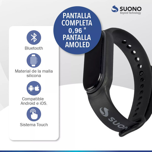 Imagen 6 de 10 de Reloj Inteligente Smartwatch Suono M7 Pulsera Bluetooth