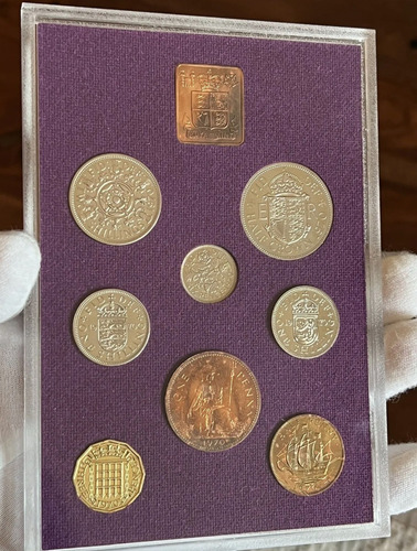 Anuário 1970 Grã-bretanha 8 Moedas Prova Encarte Lacrado