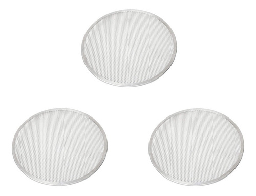 Kit 3 Telas Redonda Para Pizza 25cm Em Alumínio