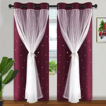 Comprar Kinryb Cortinas Rojas Para Niños, Cortinas Opacas Con Diseño