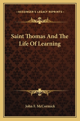 Libro Saint Thomas And The Life Of Learning - Mccormick, ...