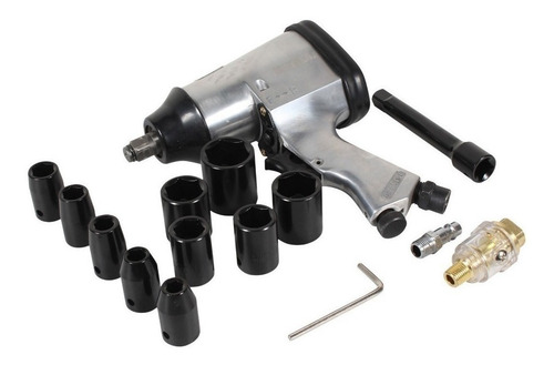 Imagen 1 de 3 de Pistola De Impacto Neumática 1/2 Con Kit De 10 Dados Mikels