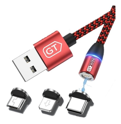Cable Magnético Carga Rápida Android iPhone Transmi Data 3a
