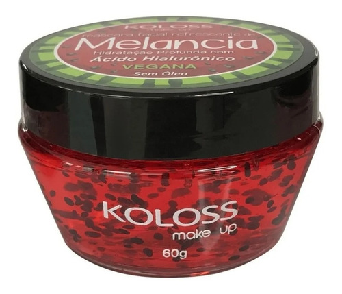 Máscara faciai para pele todas Koloss Make Up Hidratação Máscara Facial refrescante de Melancia 60g