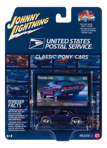 Johnny Lightning Pop Culture Usps 1970 Dodge Challenger R/t