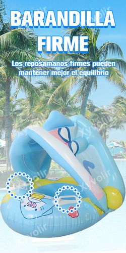 Flotador Para Bebé Con Toldo Salvavidas Albercas Infantiles