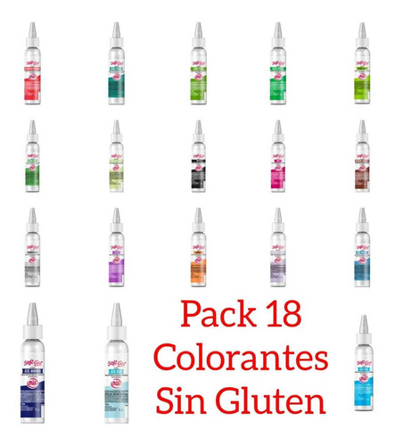 Pack 18 Colorantes Alimentarios Sin Gluten 