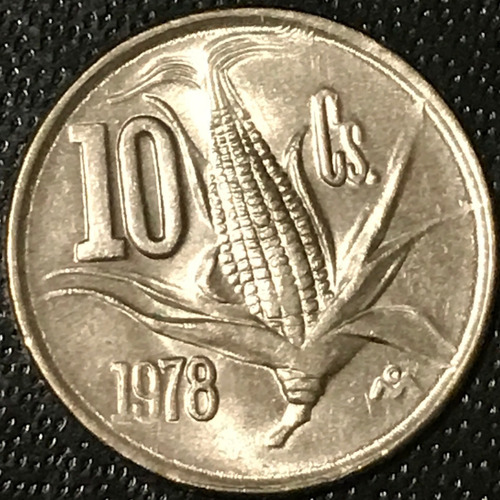 Mex13067 México 10 Centavos 1978 Blunt Stem Unc-bu Ayff