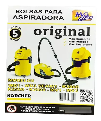 Bolsas Aspiradora Karcher Wd 1. Wd 3. Paq X 5 Und