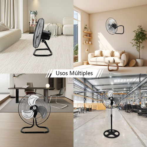 Ventilador De Pedestal Piso Y Pared 18 Pulgadas Cm-top 3 En 1 Metalico Viento Fuerte 100w 2 Unidades