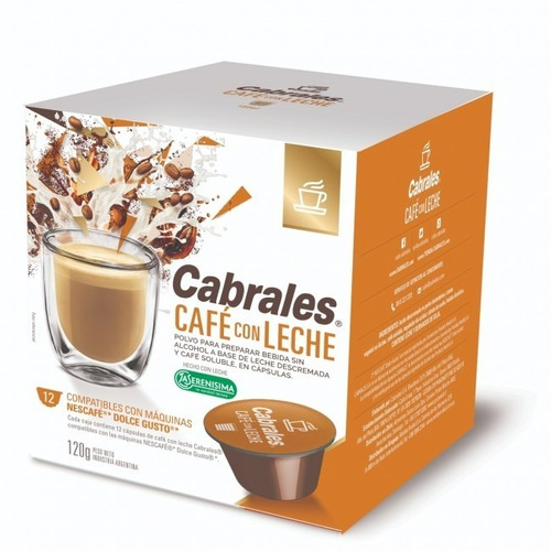 Capsulas Cafe Con Leche Cabrales Dolce Gusto X 12 (pack X3)