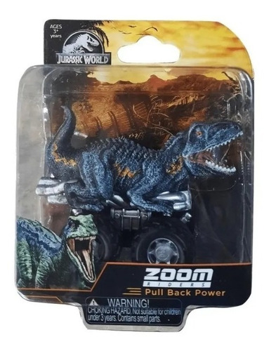 Imagen 2 de 4 de Jurassic World Zoom Riders Dino Vehículo Pull Back Playking
