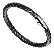 Comprar Pulsera Genuino Cuero Color Negro Broche Magnético