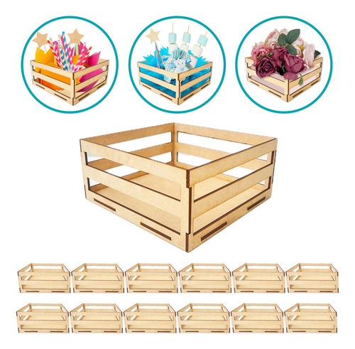 Kit Huacales De Madera Mdf 20x20- Pack 30