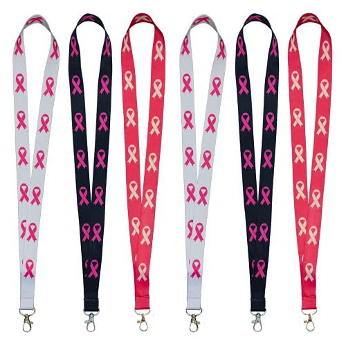 Lanyards De Cinta Rosa De Concienciación Sobre Cáncer...