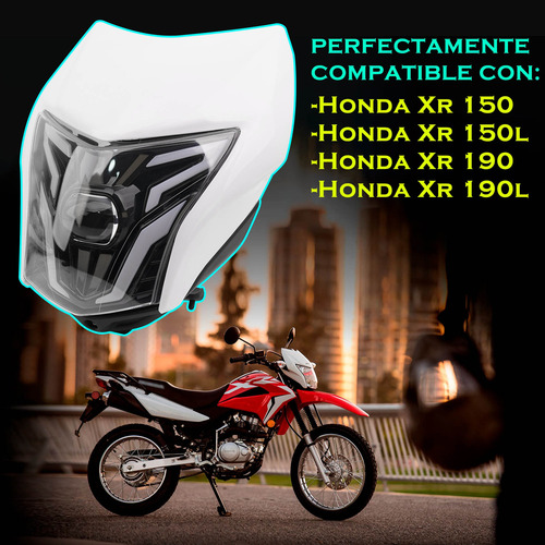 Faro Led Completo Blanco Honda Xr 150l / Xr 190l Alta Calida